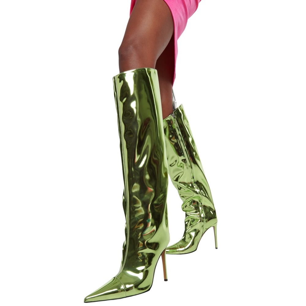 ALEXANDRE VAUTHIER TALL METALLIC BOOTS IN GREEN SIZE IT40 - Picture 2 of 10